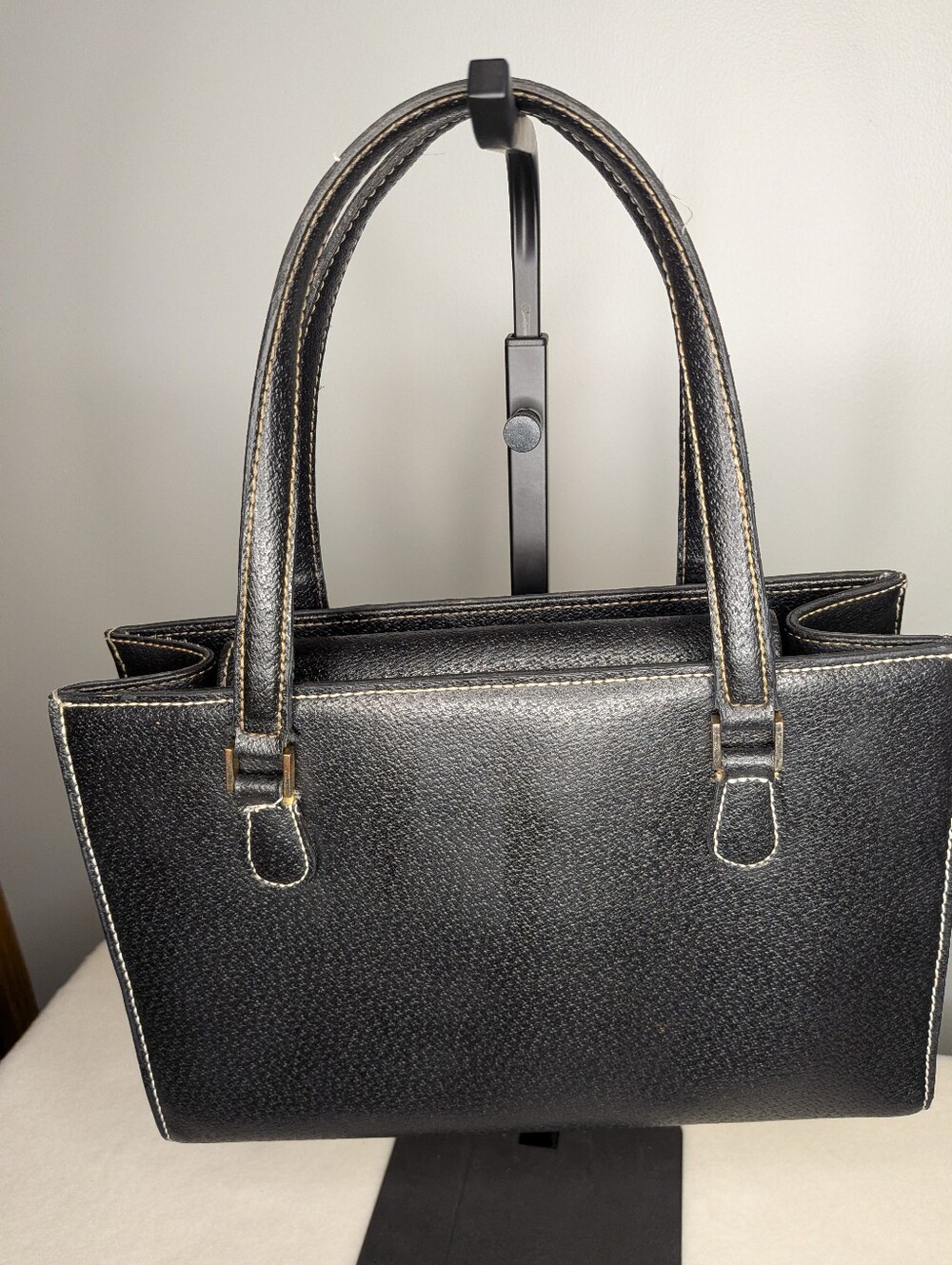 Vintage Kate Spade Black Leather Mini Sam Tote Bag - Picture 2 of 6